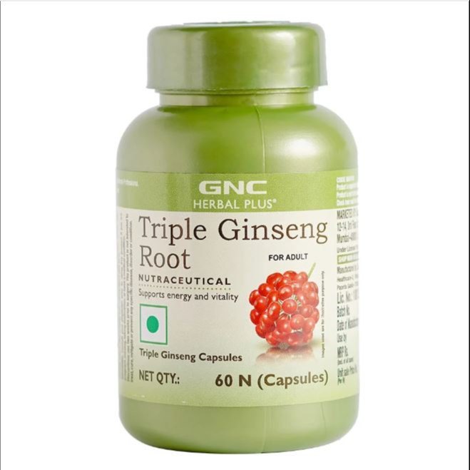 GNC Triple Ginseng Root, Form: Capsule, Packaging Size: 60 Capsules