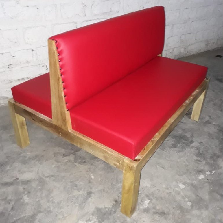 Wooden And Leatherite Red Restaurant Booth, Seating Capacity: 4 Person, Size: 120X60X85
