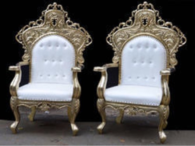Brass Golden & White Wedding Chair