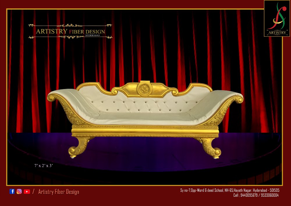 Golden Wedding Fiber Sofa, Size: 7 X 2 X 3 Feet