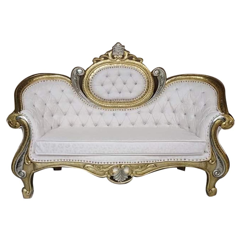 White Velvet Wedding Sofa, Size: 25x12.4x15inch
