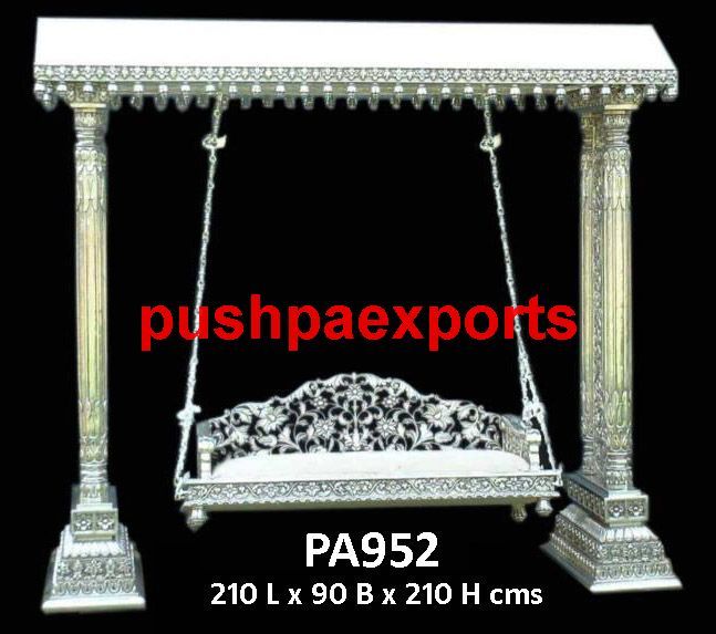 Antique Carved Silver Jali Swing