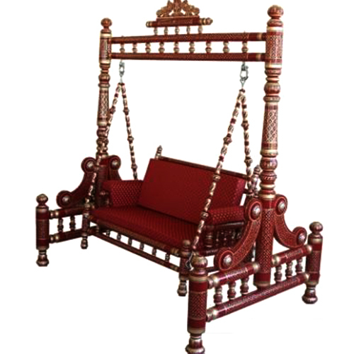 Antique Wedding Red Colour Swing, For Weddings, Fully Carving
