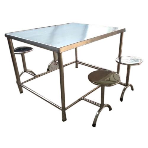 ALISHA Silver Stainless Steel Canteen Table, For Commercial