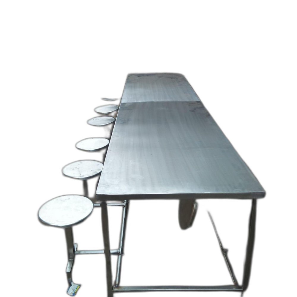 Stainless Steel Canteen Table, 4 to 8 seater