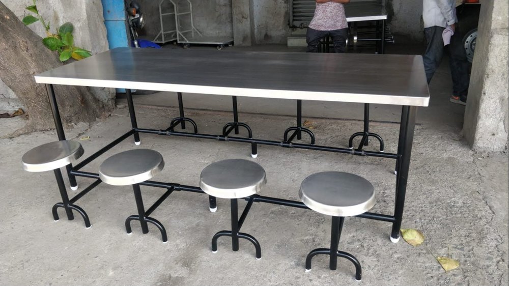 Square Stainless Steel Canteen Table, Size: 78x 24x 30