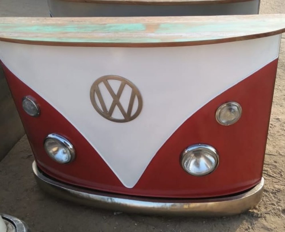 Iron White And Red Truck Counter Furniture, Size: W155*d34*h92 Cm