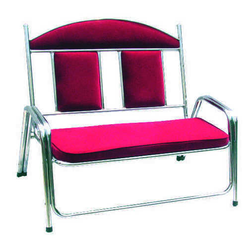 Stainless Steel & Cotton Pink Two Seater Wedding Sofa
