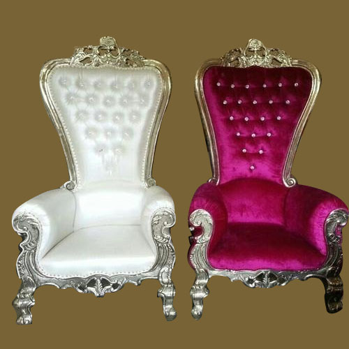 White, Pink Decorative Jaimala Chair