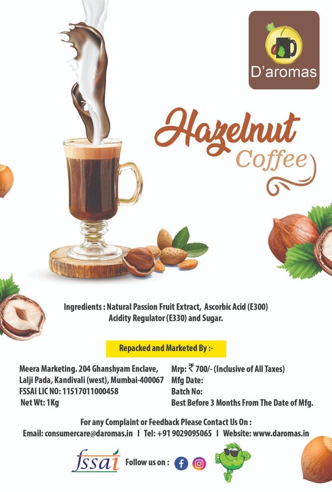 D\'aromas Hazelnut Flavoured Coffee