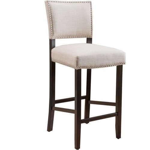 Wooden & Cotton Antique White Cushion Bar Chair