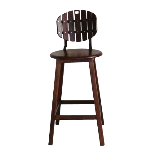Wood Iron Bar Stool (Non-Revolving), For Counters