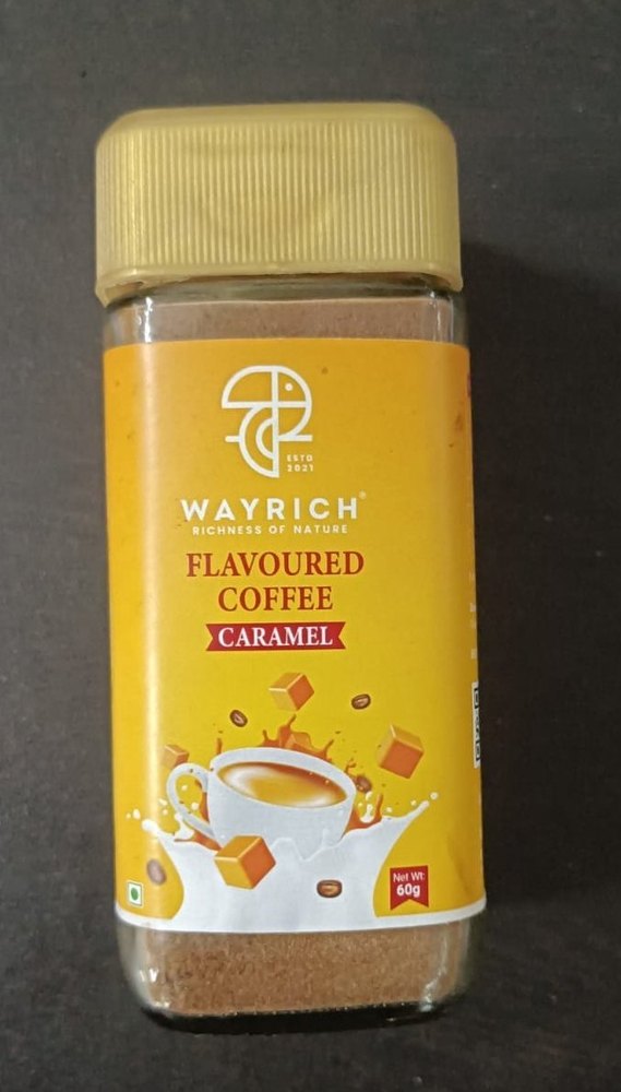 Brown Wayrich Caramel Flavoured Instant Coffee Powder, Packaging Size: 60g