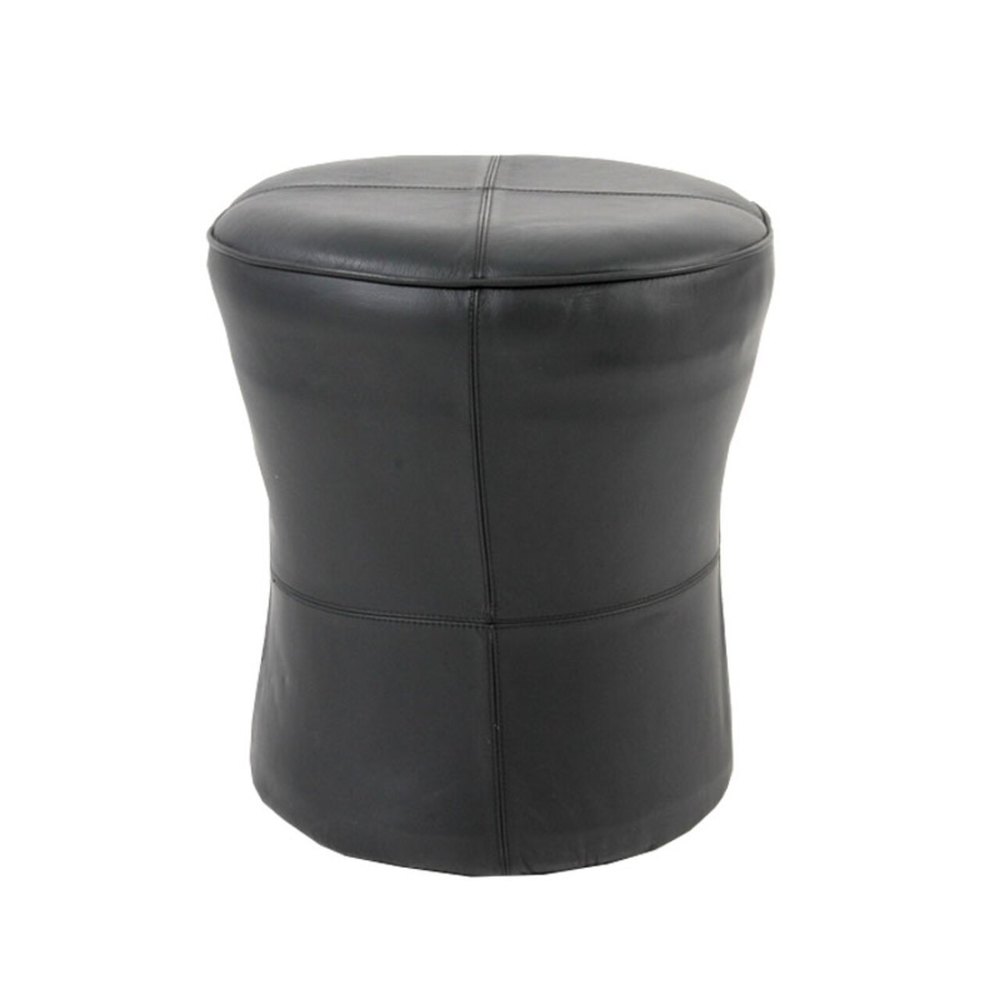 Round Wicker Leather Stool
