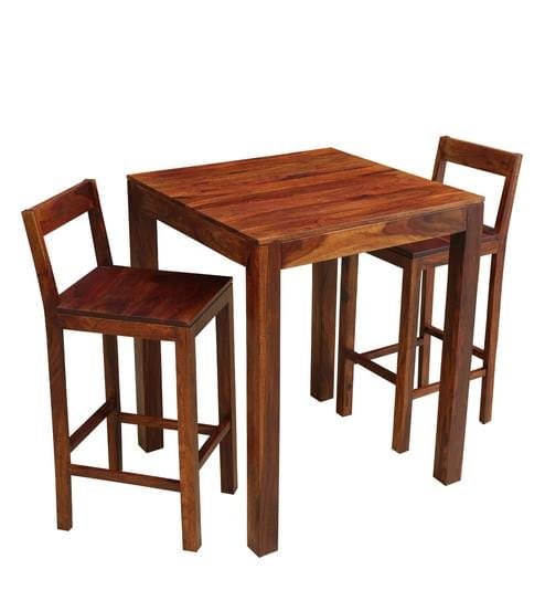 Square Natural Wooden Bar Dining Set, For And Restaurant