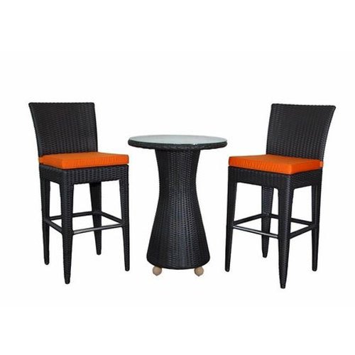 Brown Mild steel Wicker Bar Furniture, For Outdoor, Size: 4 Feet