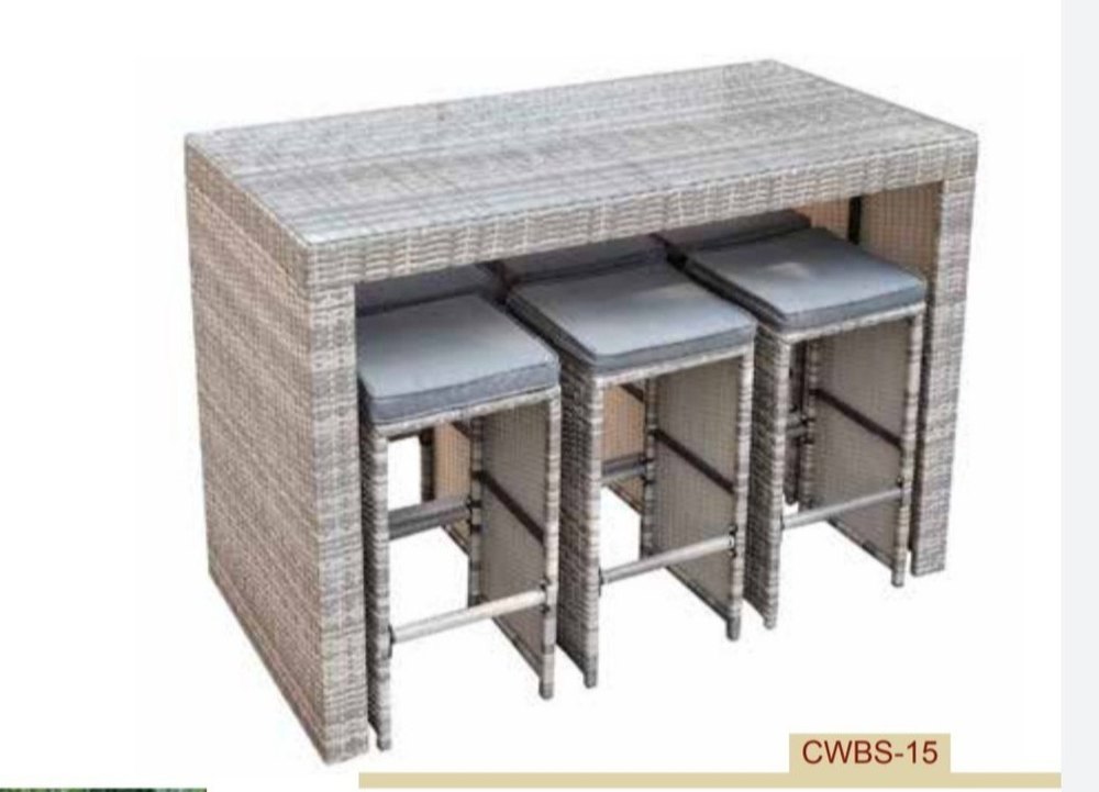 White CWBS -15 Wiker Bar Table Set, For Bars