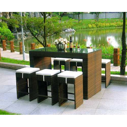 Brown Rattan Outdoor Bar Furniture