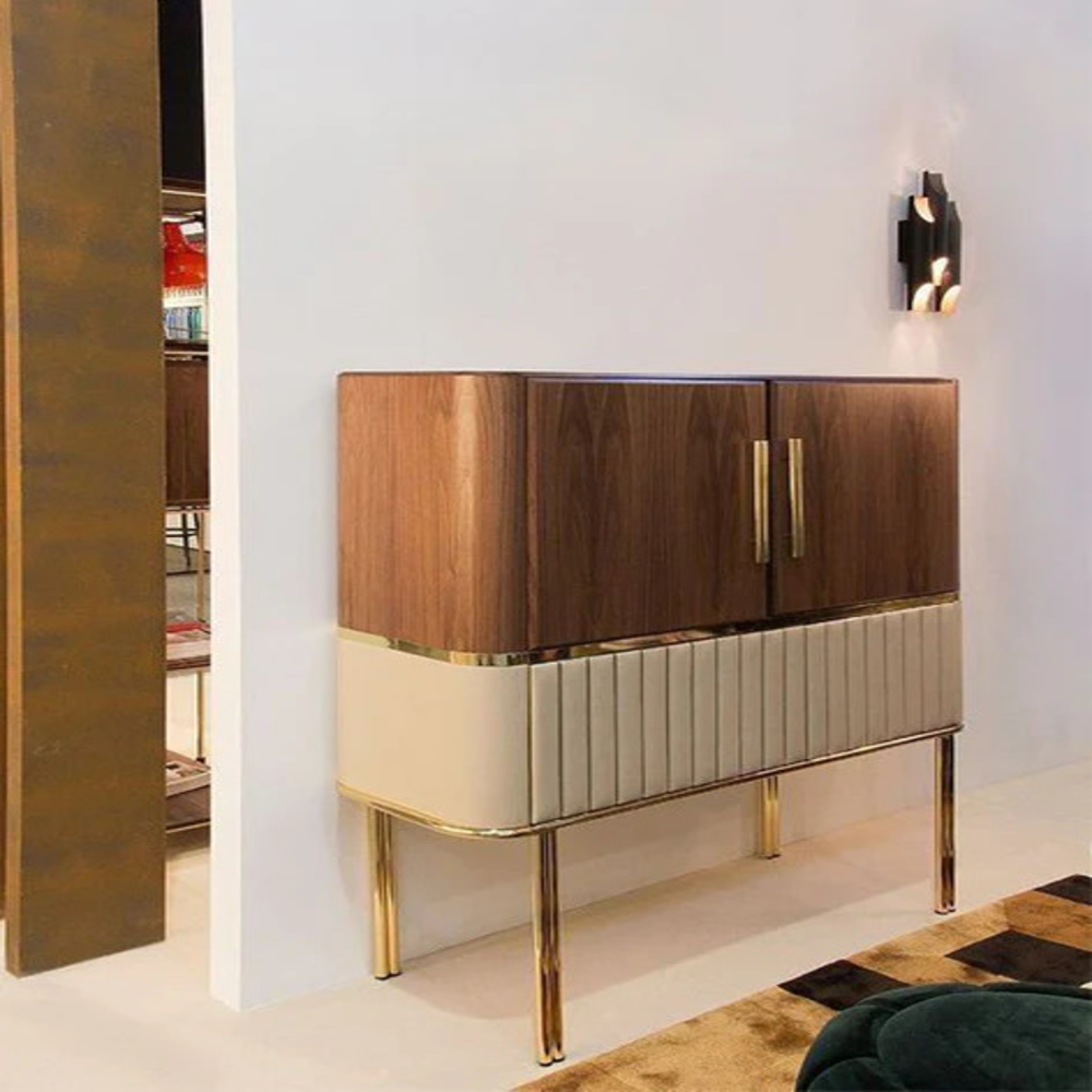 Brown Plywood Luxury Bar Cabinet