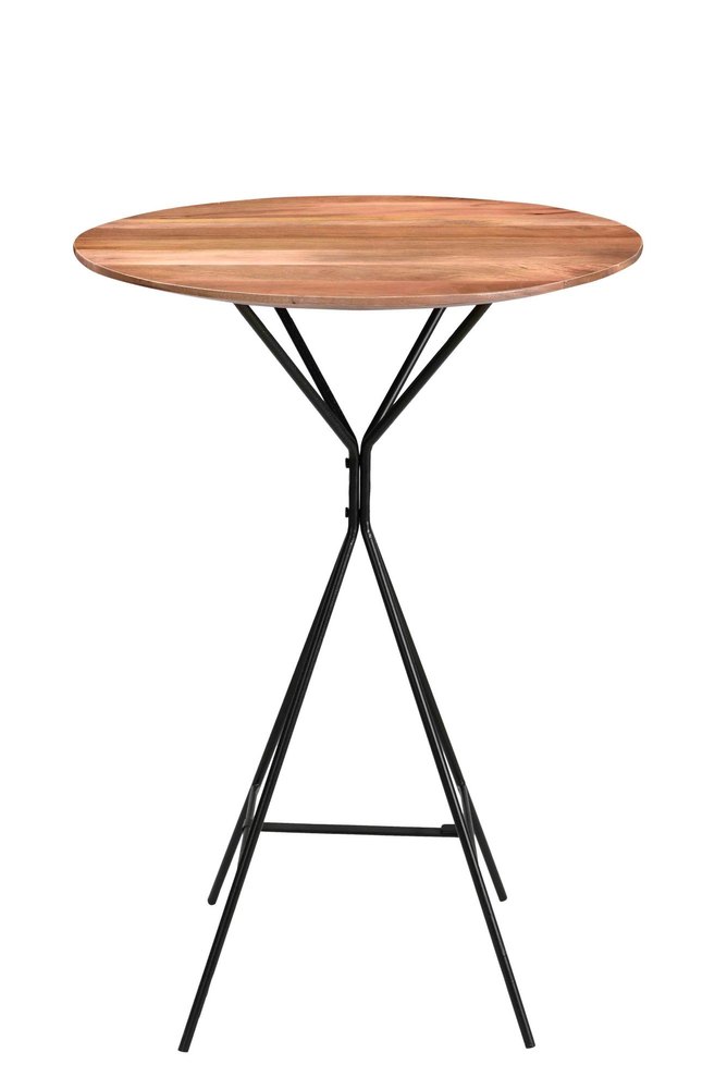 2 Feet Mild Steel Brown Wooden Bar Table, Seating Capacity: 2 Person