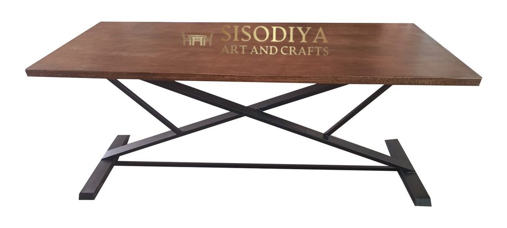 30 Inches Mild Steel Rectangle Wooden Bar Table