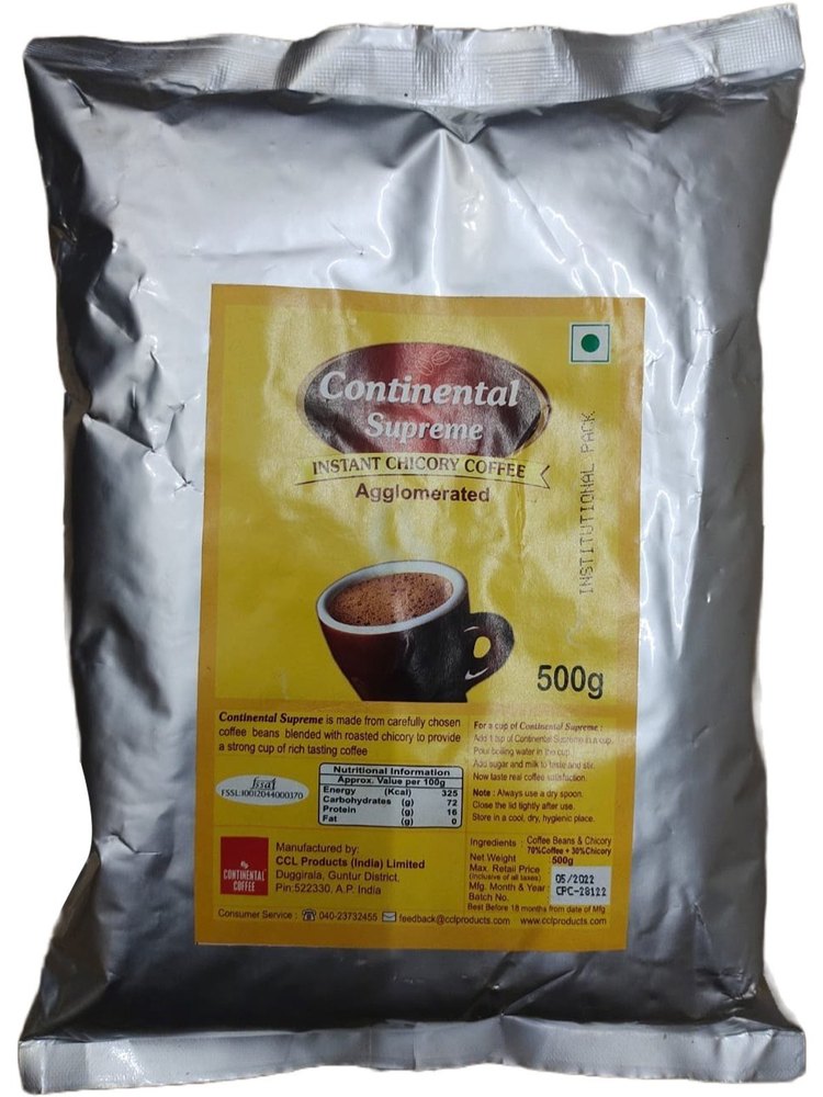 Brown Powder Continental Supreme Instant Chicory Coffee Agglomerated, Packaging Size: 500g