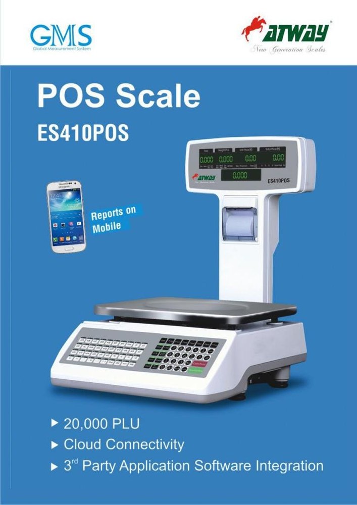 Atway Fully Automatic POS Weighing Scale, For Calibration, Model Name/Number: ES410POS