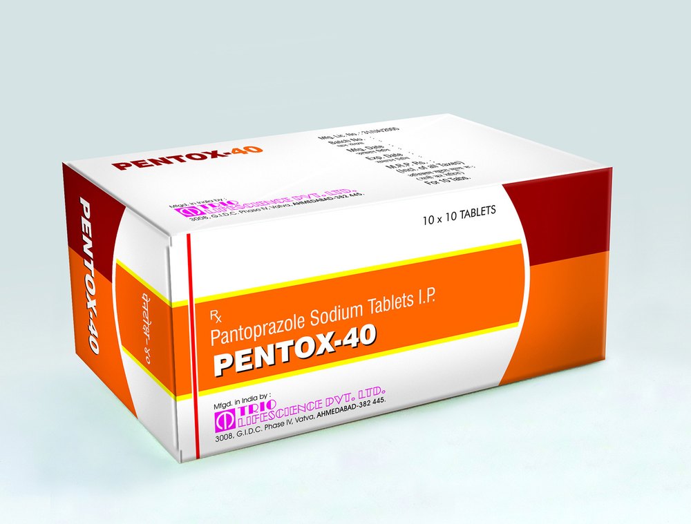 Pentox-40 Tab Pantoprazole Tablet, Packaging Size: A Box Of 10x10 Tab