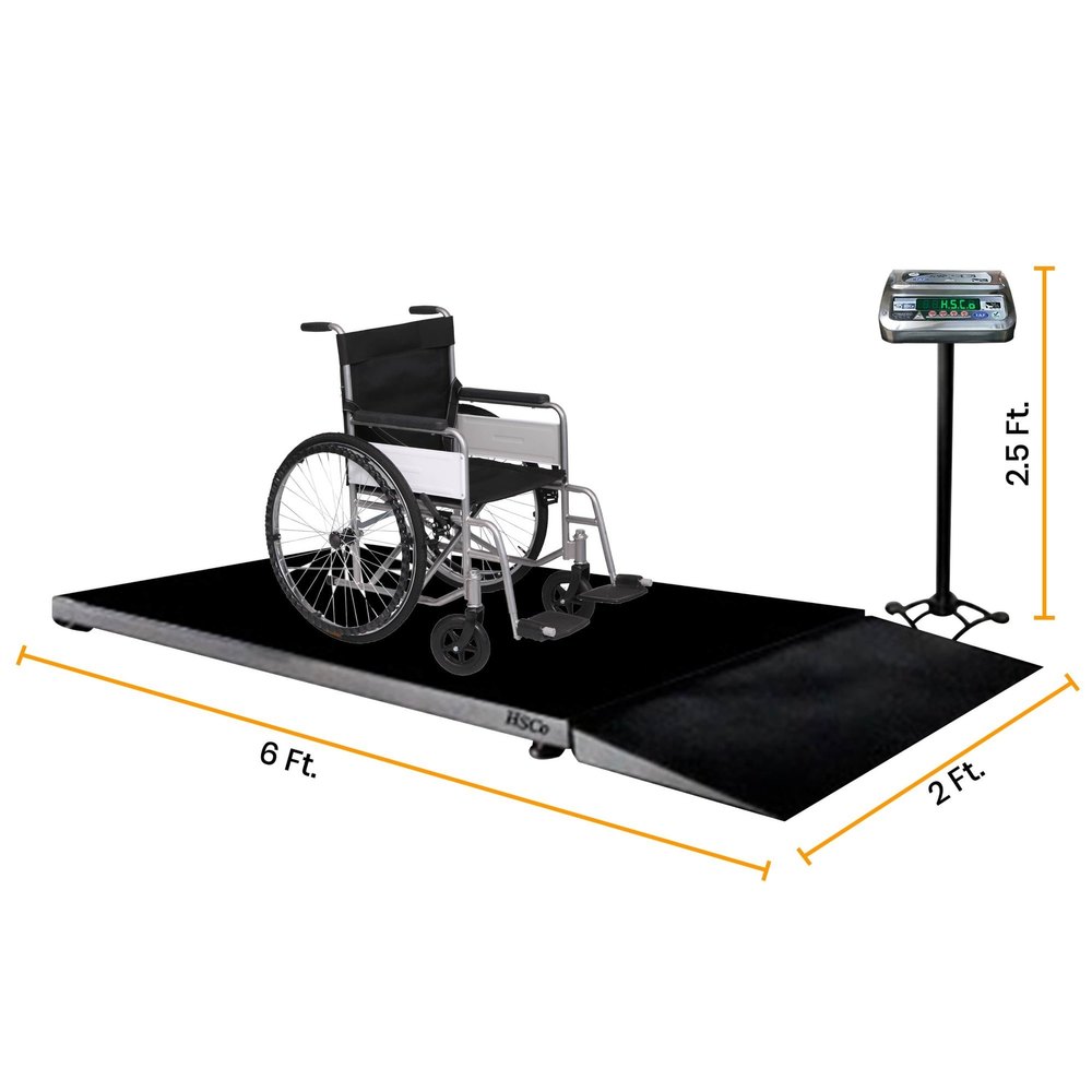 Mild Steel PLCHQHWC - Electronic Platform Wheelchair Scale - Without Grill, Size: 600 mm * 1200 mm, Capacity: 500kg, 1000kg