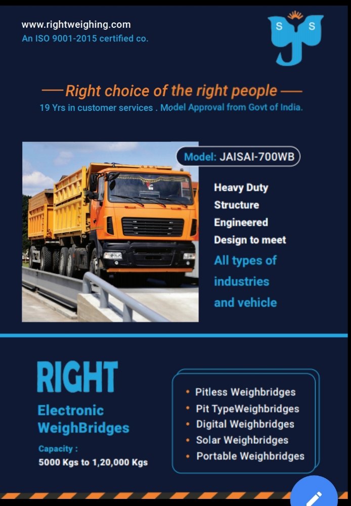Digital Weightbridge Intelligent Terminal System, For Industrial Area, Weighing Capacity: 20-50 Ton