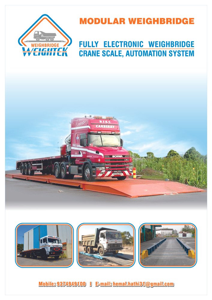 Weightek Digital Modular Pitless Weighbridge, Weighing Capacity: 10 Mt To 100 Mt