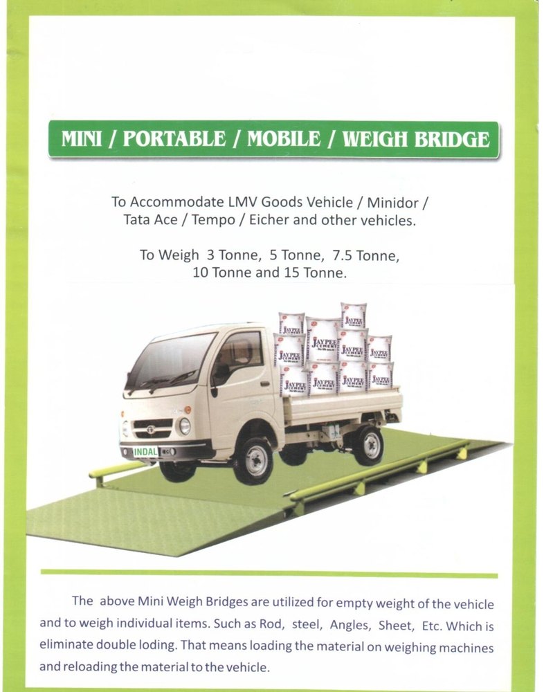 Mini Weigh Bridge For Below 15 Feet Vehicles