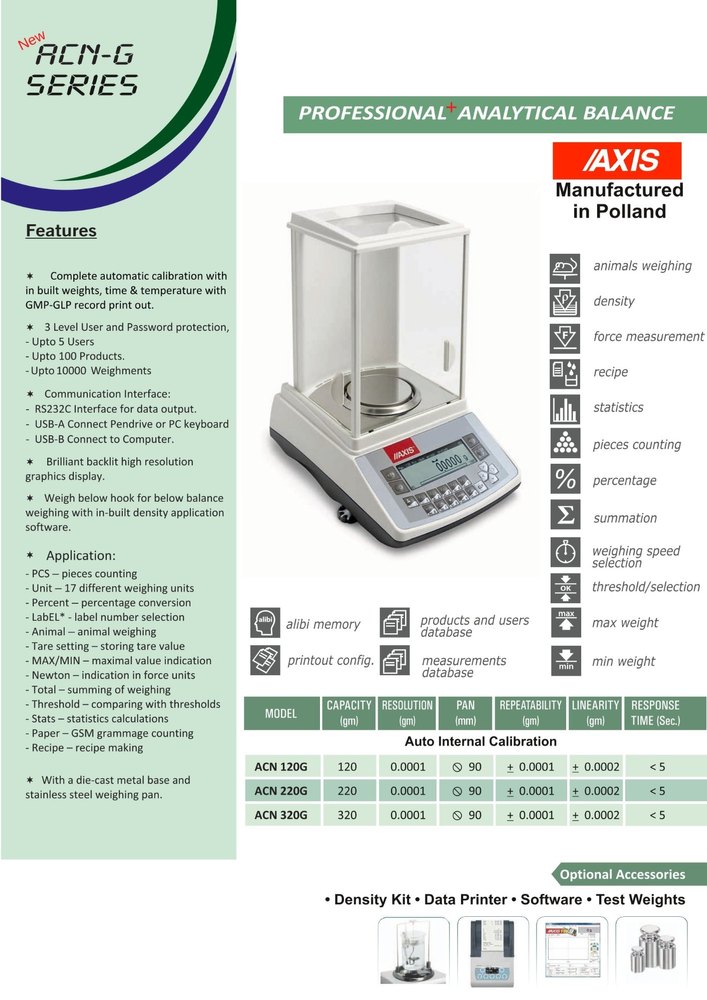 SUNRISE Internal SUN-ACN-320N ANALYTICAL BALANCE - CAP : 320G X 0.1MG, For Laboratory
