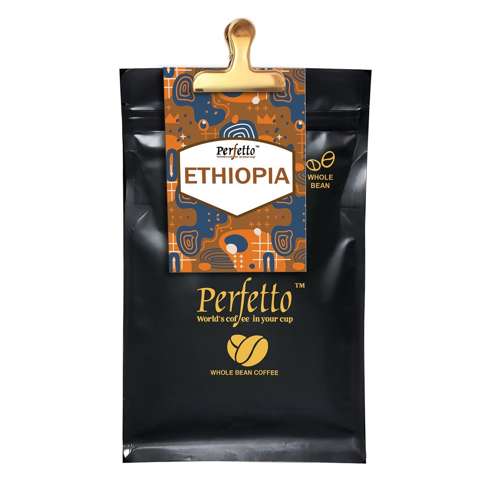 Perfetto Arabica Ethiopia Guji Roasted Coffee Bean, Grade: AA, Packaging Type: Packets