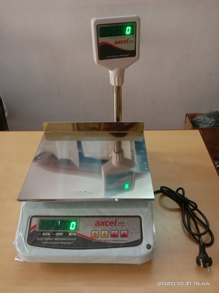 Stainless Steel axcel Retail Table Top, For business and weighing, Capacity: 5kg-30kg- 30kg