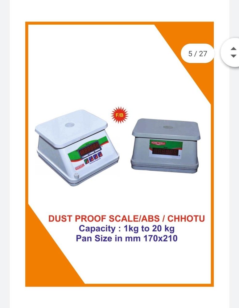 ABS PLASTIC Honeywell Brand Dust Proof Electronic Weighing Scales, For Industrial Use, Model Name/Number: HWT-20
