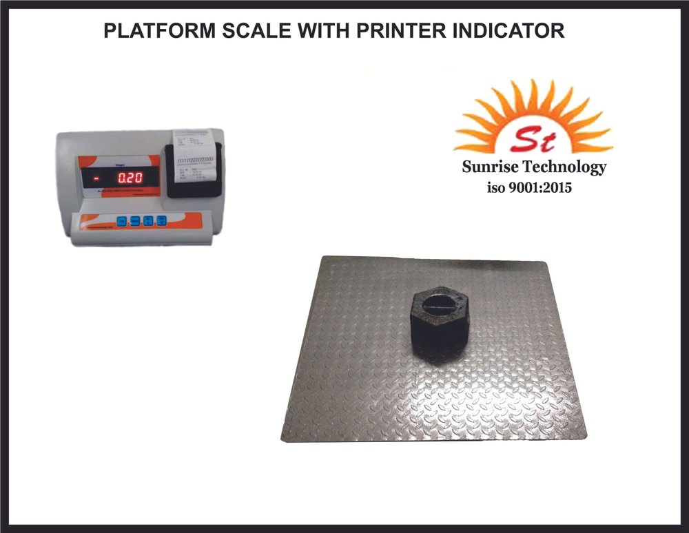 Sunrise Mild Steel Heavy Duty Platform Scales With Printer Indicator, For Weighing, Model Name/Number: Pf-Print-5t