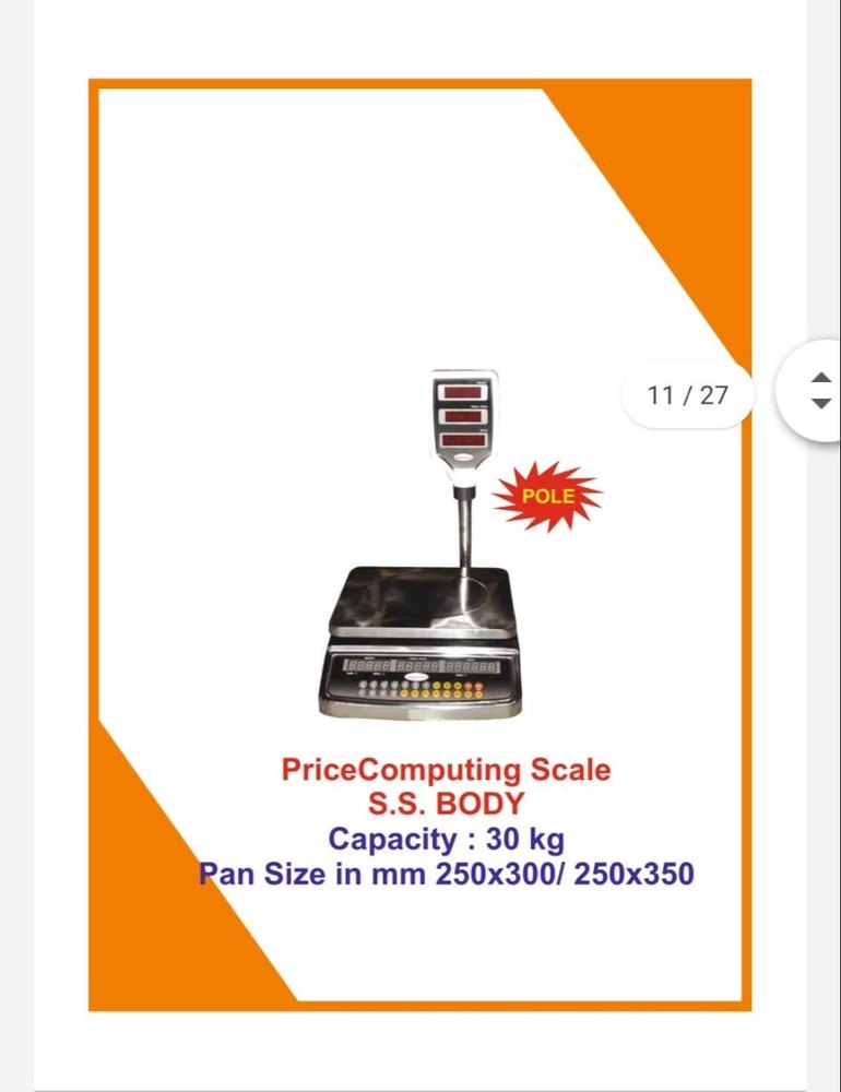 Table Top Model Stainless Steel Honeywell Brand Digital Price Computing Scales, Model Name/Number: HWT-30, Capacity: 30 Kg