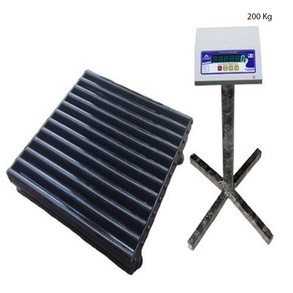 Sunrise Mild Steel 200 Kg Roller Platform Scale, For Weighing, Size: 600mm X 600mm