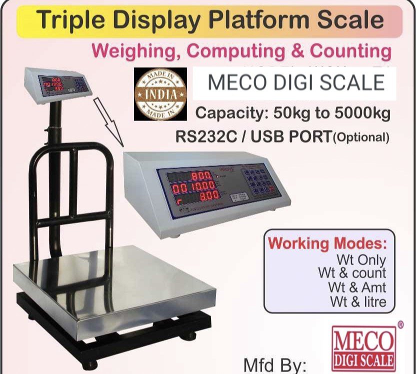 Mild Steel Counting price computing platform scale, Model Name/Number: Meco Ps pc Prc, Capacity: 50kgs And Abovd