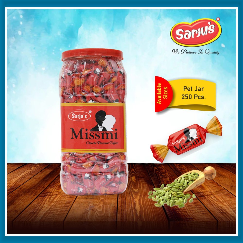 Toffee CARDAMOM Kisses Candy, Packaging Type: Plastic Jar, Packaging Size: 250 Pcs