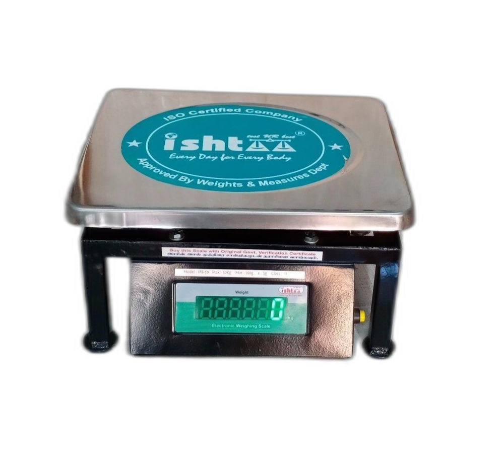 Electronic Stainless Steel 10kg Ishtaa Table Top Weighing Scale, Size: 8x8inch (lxw)