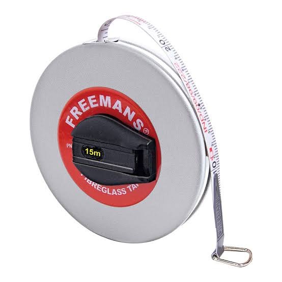 Freemans Fibre glass leatherette measuring tape, 15 Mtr, Size: 13mm