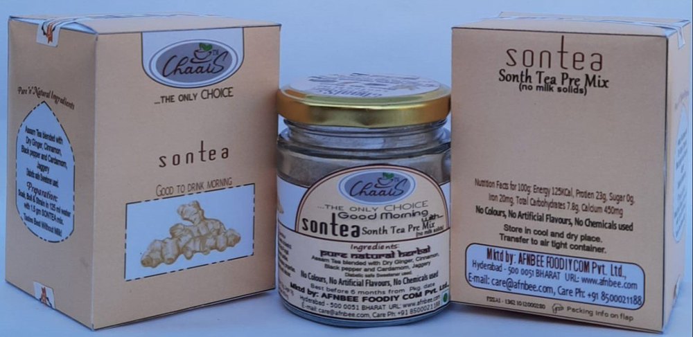 Spicy Sontea Dry Ginger Tea Mix Powder, Packaging Type: Box, Packaging Size: 200g