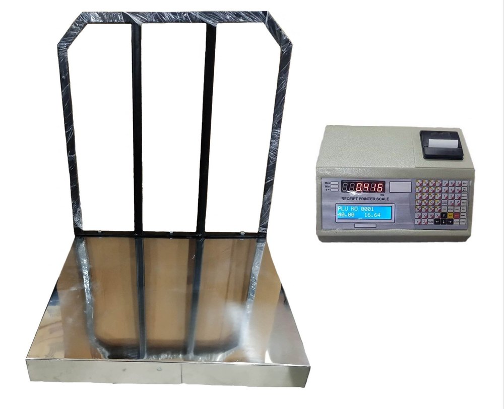 Sunrise Stainless Steel 200 Kg Label Printer Platform Scale, For Weighing, Size: 500 X 500 mm
