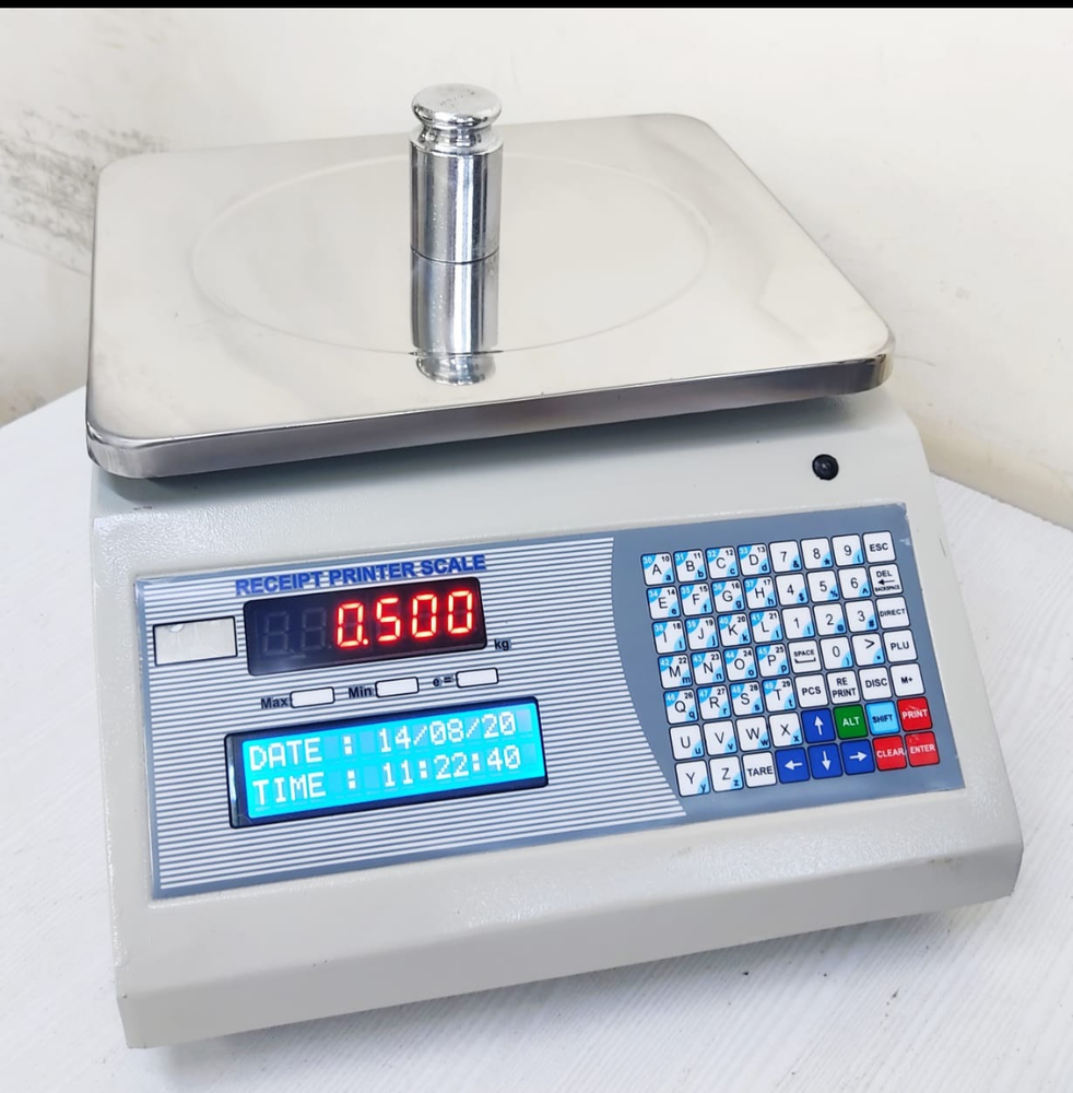 OEM Metal Receipt And Label Printer Scale, 30 Kg, Accuracy: 2grams