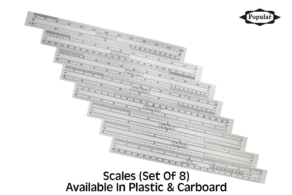 Popular White Cardboard Metric Scale Set A To H, For College, 8