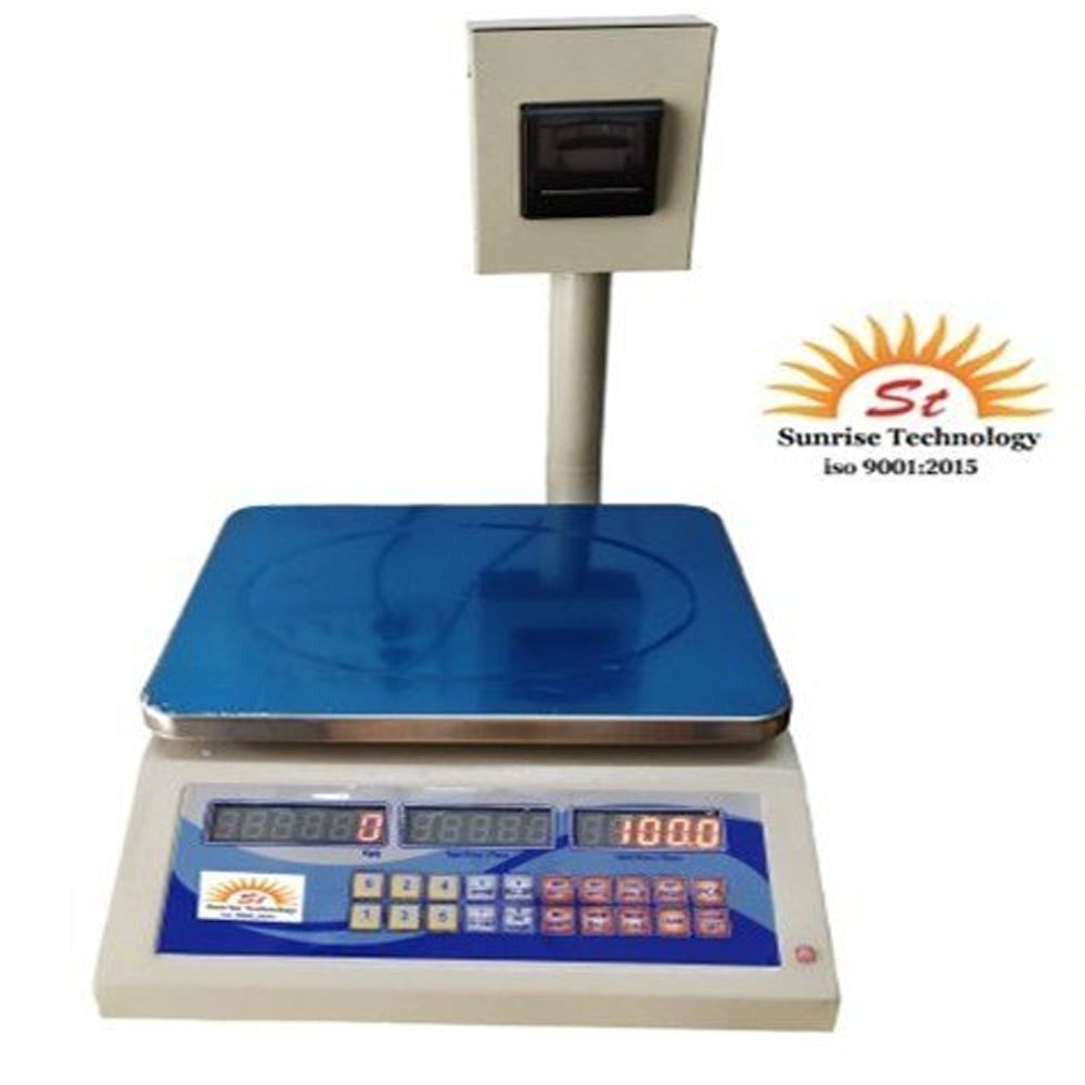 Sunrise Mild Steel MS PRC Scale With Printer, 40 Kg, Accuracy: 100 Gm