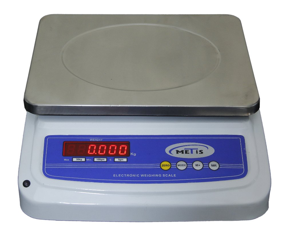 Metis Stainless Steel 30 Kg Weighing Scale (Metal Body), Size: 250 X 300 Mm (pan)