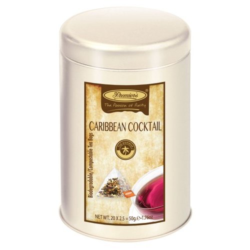 Premiers Caribbean Cocktail Tea, Herbal Infusion, 20 Biodegradable Pyramid Teabags, 50 GMS